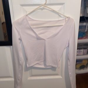 Lululemon white cropped long sleeve